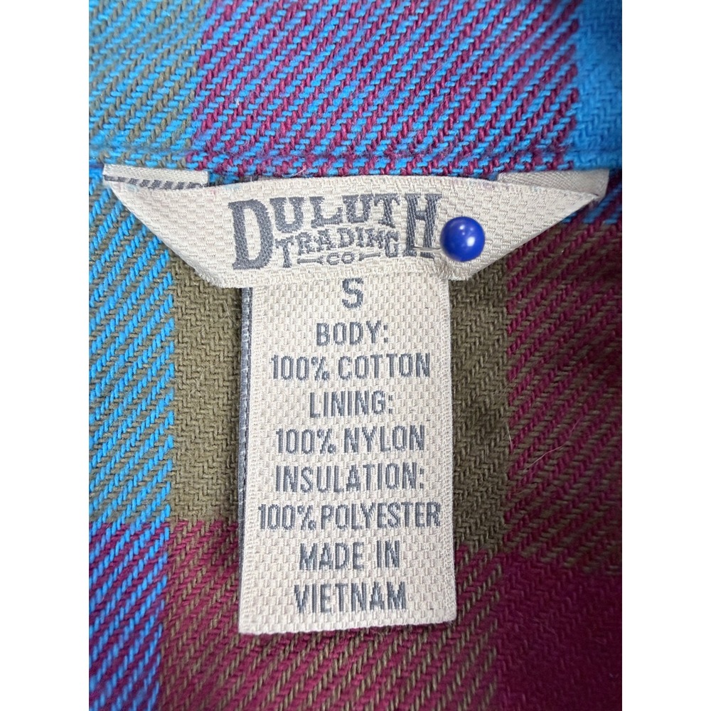 Duluth Trading Shacket Women Small Flapjack Flannel Shirt Snaps Quilt Lined - Picture 4 of 7